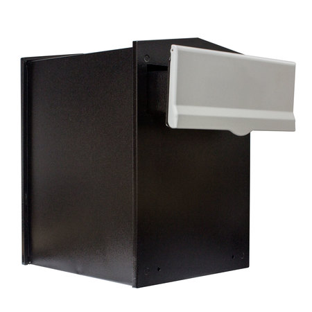 LETTASAFE Collection Box w/Silver Letter Plate and 4" to 6" Adjustable Chute LIB-SLVR-LM6-46